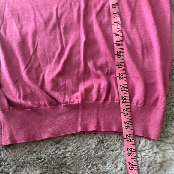 Reiss Pink V-Neck Soft 100% Cotton Ribbed Trim Pull On Long Sleeve Sweater S - Picture 12 of 14